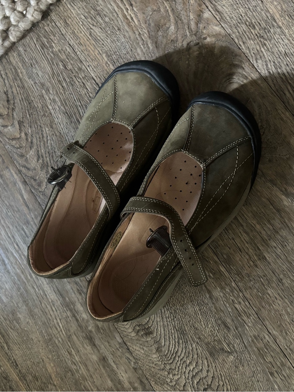 Olive Green Mary Jane Comfort Shoes